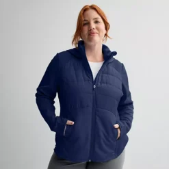 Plus Size Tek Gear® Mixed Media Jacket 24 Plus Size Tek Gear® Mixed Media Jacket -Tek Gear Shop 7857080 Navy Romance