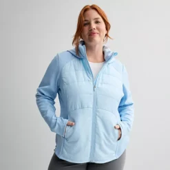 Plus Size Tek Gear® Mixed Media Jacket 18 Plus Size Tek Gear® Mixed Media Jacket -Tek Gear Shop 7857080 Soft Blue