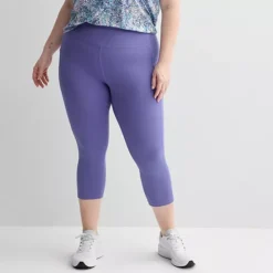 Plus Size Tek Gear® Ultrastretch Pocket High-Waisted Capri Leggings -Tek Gear Shop 7885460 Peyton Purple
